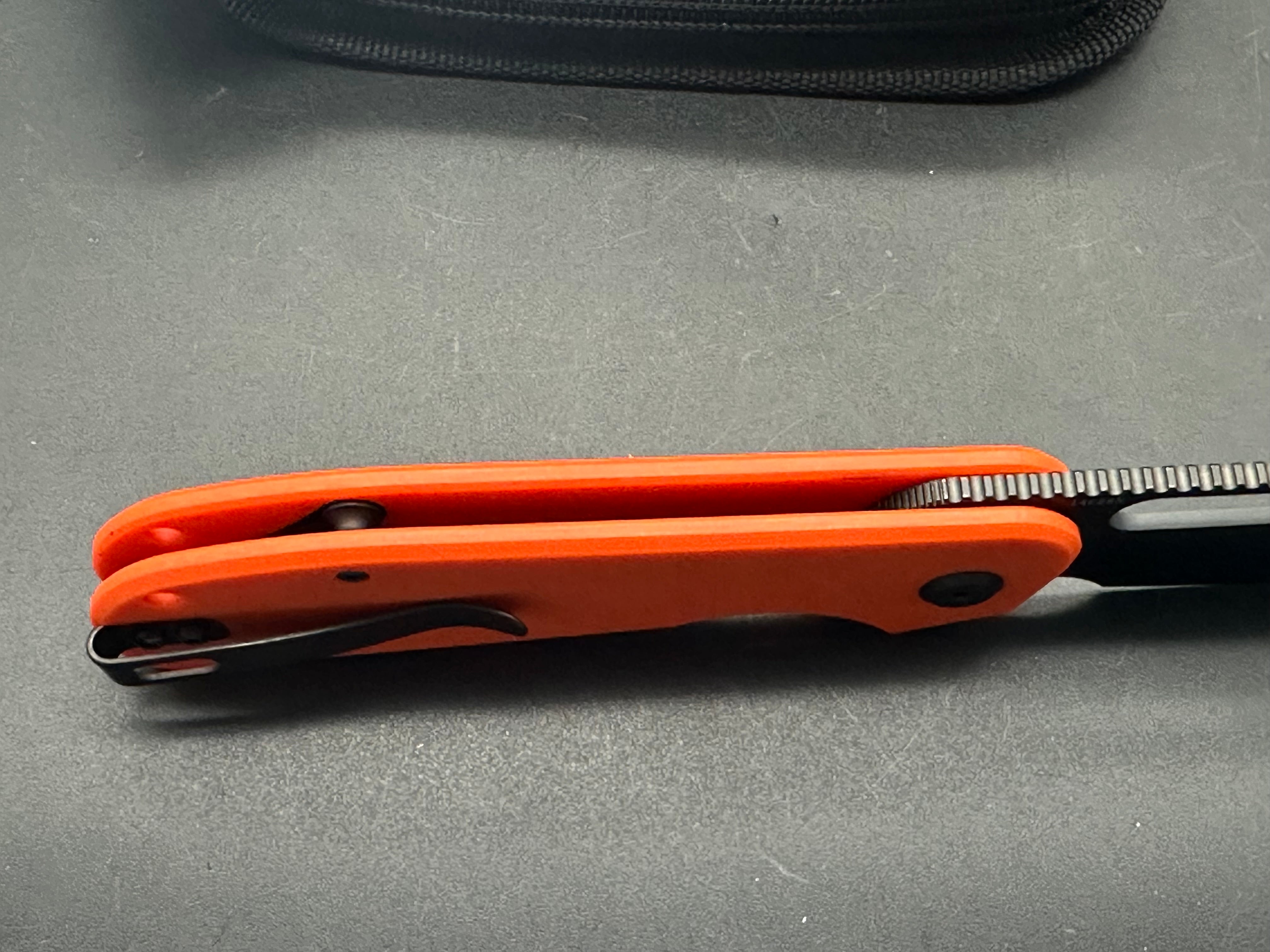 Eutektik EFD Orange BlackWashed Folding Knife with LTK Koozie, Patch & Sticker - Perfect for Camping, Hiking & Everyday Carry (EDC)