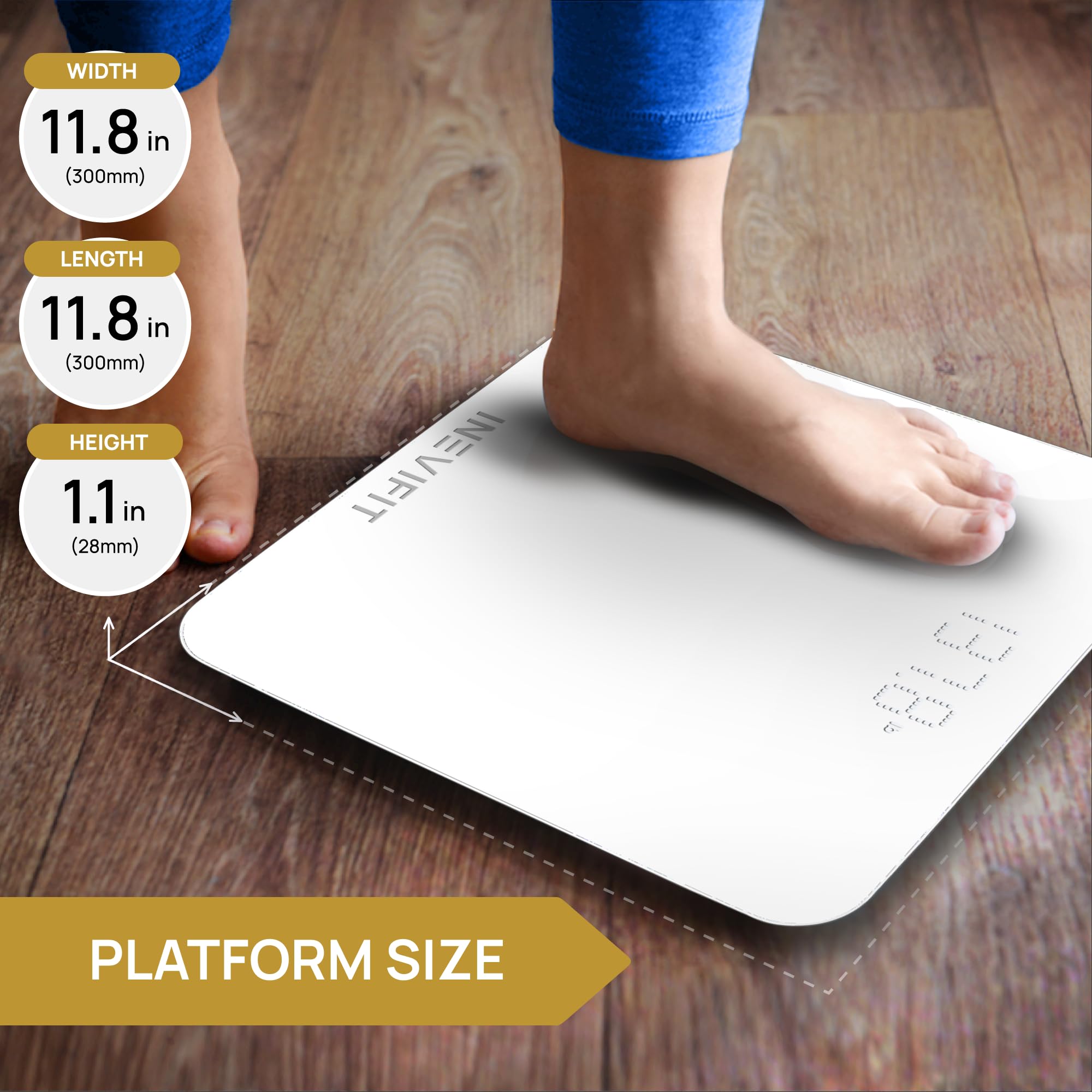 Inevifit Smart Digital Bathroom Scale & Kitchen Scale Bundle - Accurate Body Weight and Nutrition Tracking with BMI, Body Fat, Muscle Mass - Includes Batteries - Perfect for Home Gym, Fitness Enthusiasts & Healthy Cooking
