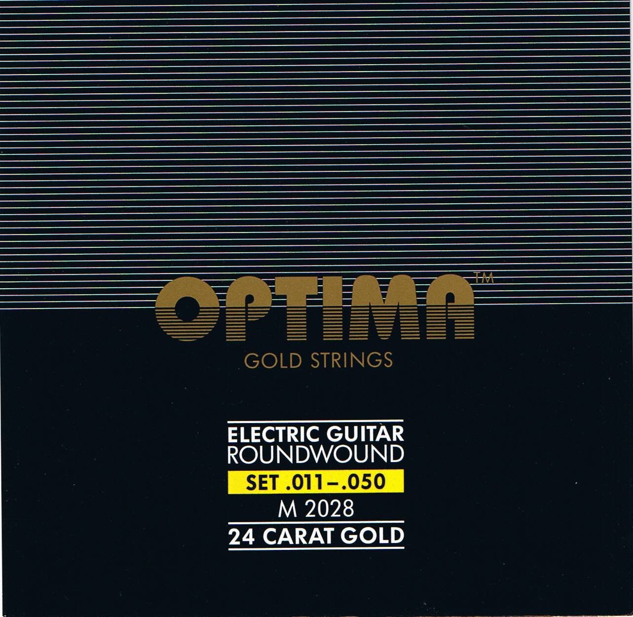 Optima 24K Gold Plated Electric Guitar Strings .011-.050 Gauge Set - Premium Bright Tone for Rock, Blues & Jazz - Perfect for Stage Performance & Studio Recording