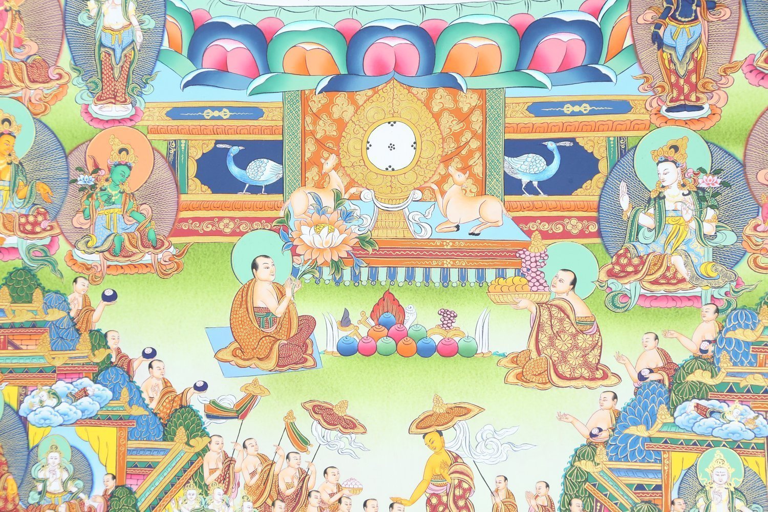 Hand Painted Shakyamuni Buddha Thangka - Authentic Tibetan Buddhist Wall Art for Meditation, Home Decor & Spiritual Practice
