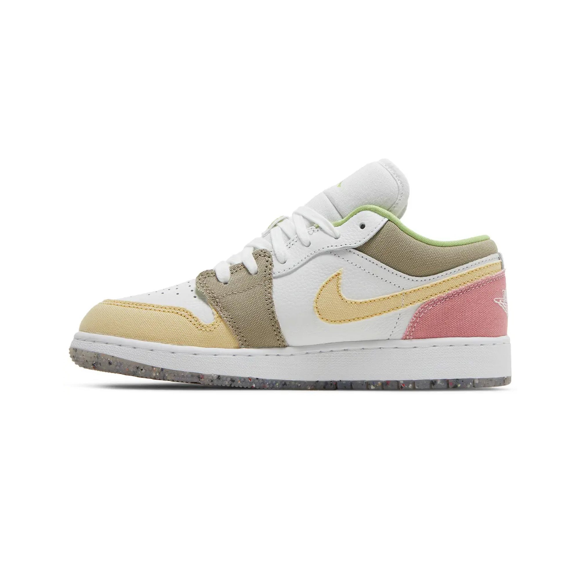 Air Jordan 1 Low 'Pastel Grind Vivid Green' GS Sneakers for Women & Girls (2021) - Perfect for Casual Wear, Street Style & Sneaker Collection
