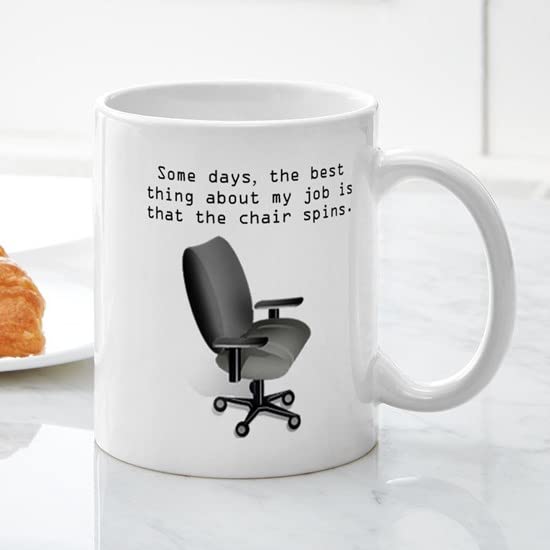 11 oz (325 ml) Ceramic Coffee Mug - Chair Spins Design by CafePress | Perfect for Office, Home, or Gift Giving