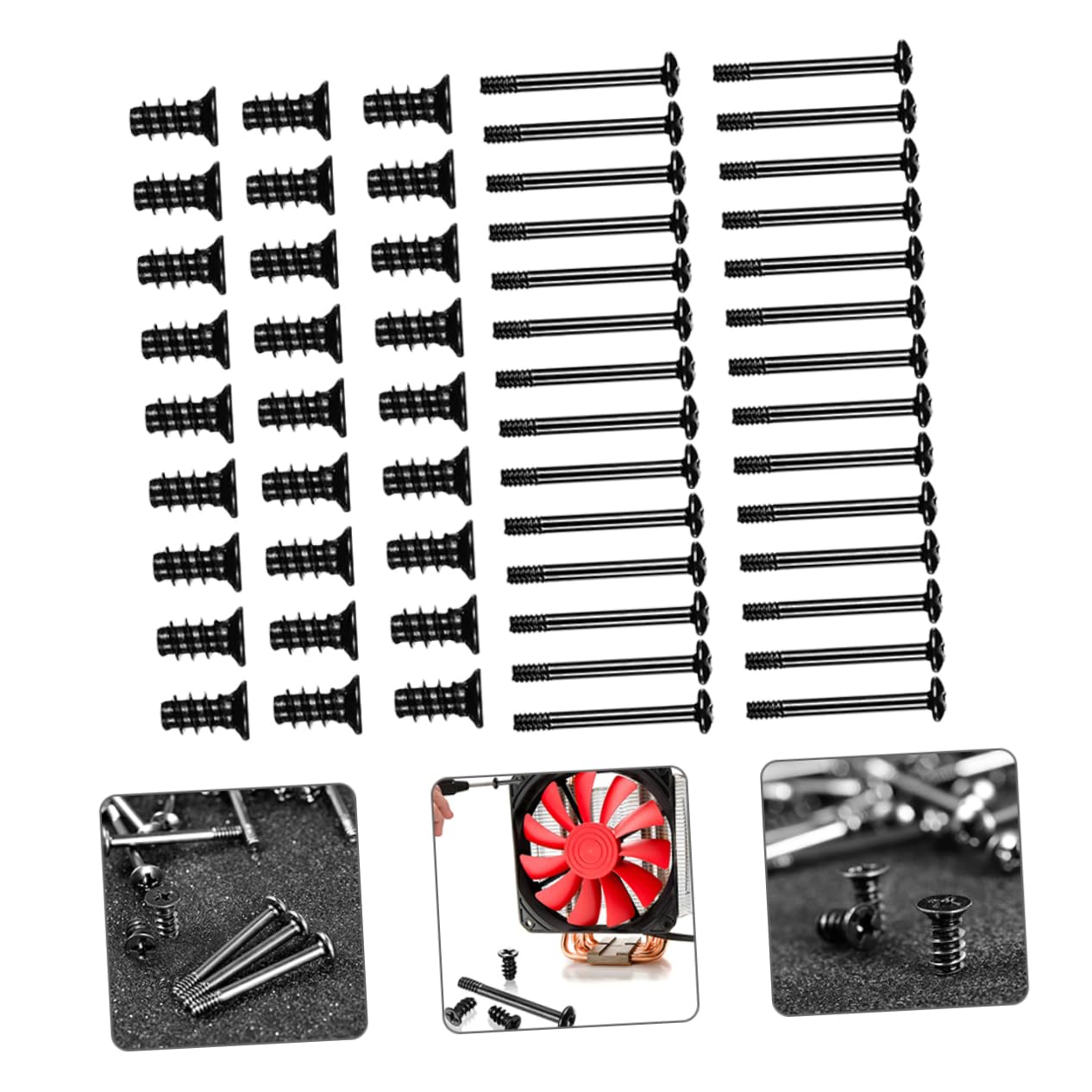 BESTonZON 60pcs Computer Case Fan Screw Kit - Premium Rack Cabinet Cooling Fan Screws for PC Builds & Gaming Rigs | Perfect for DIY Computer Assembly & Case Fan Installation
