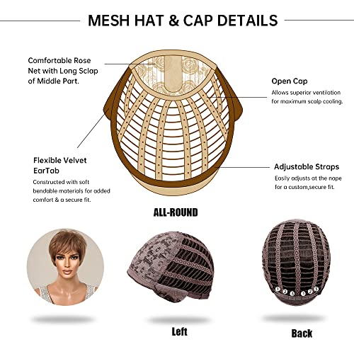 Short Pixie Cut Wig - Ombre Blonde to Brown Synthetic Hairpiece for Women | Perfect for Cosplay, Daily Wear & Costume Parties
