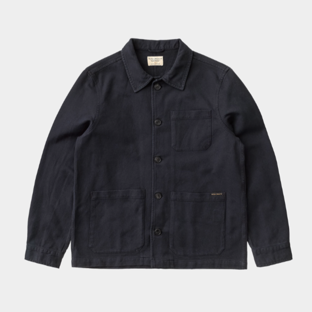 **Barney Organic Cotton Worker Jacket - GOTS Certified Navy Blue Workwear for Men | Durable & Comfortable for Outdoor Jobs, Construction & Casual Wear**
