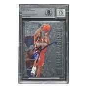 Allen Iverson Autographed 1996 Metal #201 Philadelphia 76ers Rookie Card BAS Auto PSA 10 - Perfect for NBA Memorabilia Collectors & 76ers Fans Display