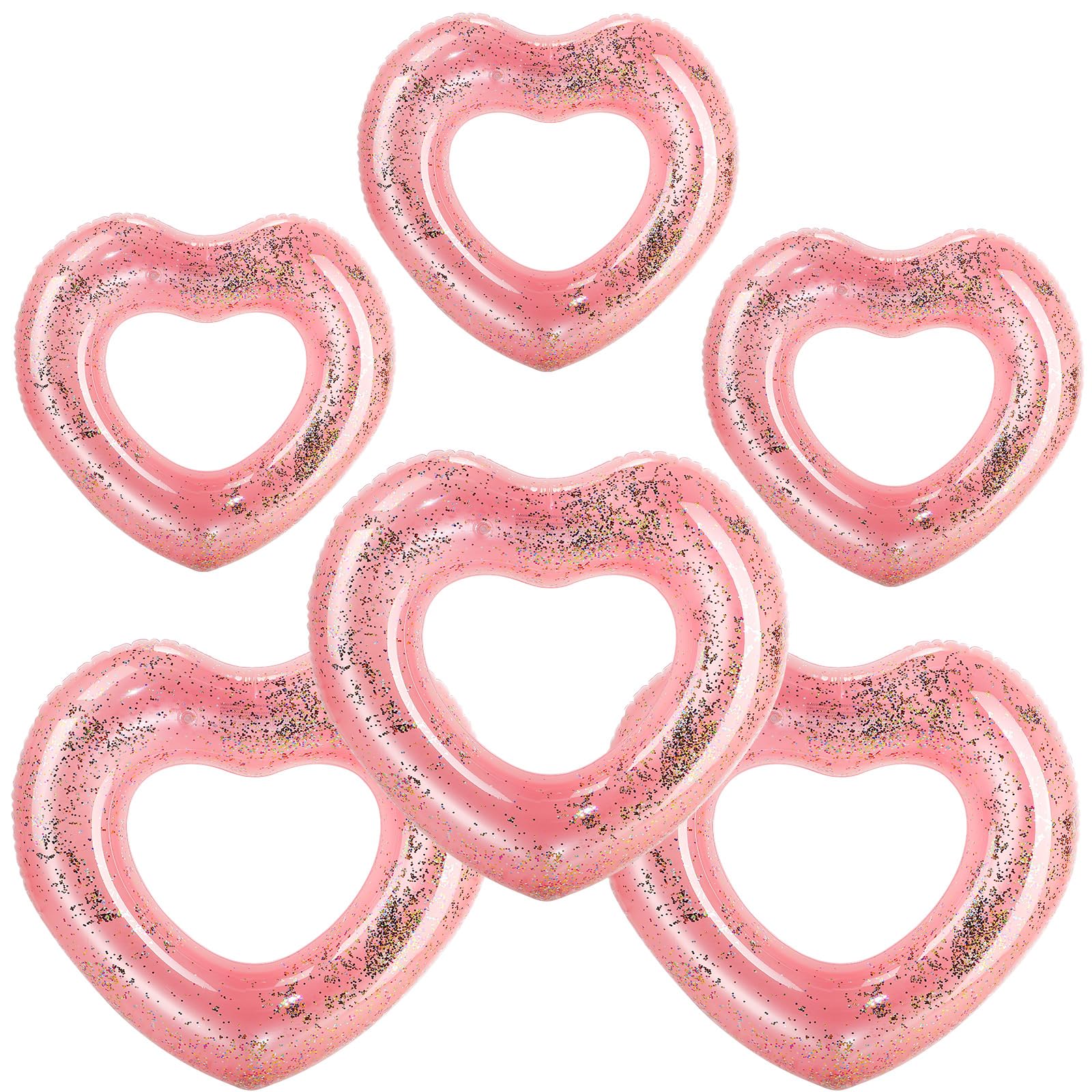 6 Pcs Heart Pool Floats, 43