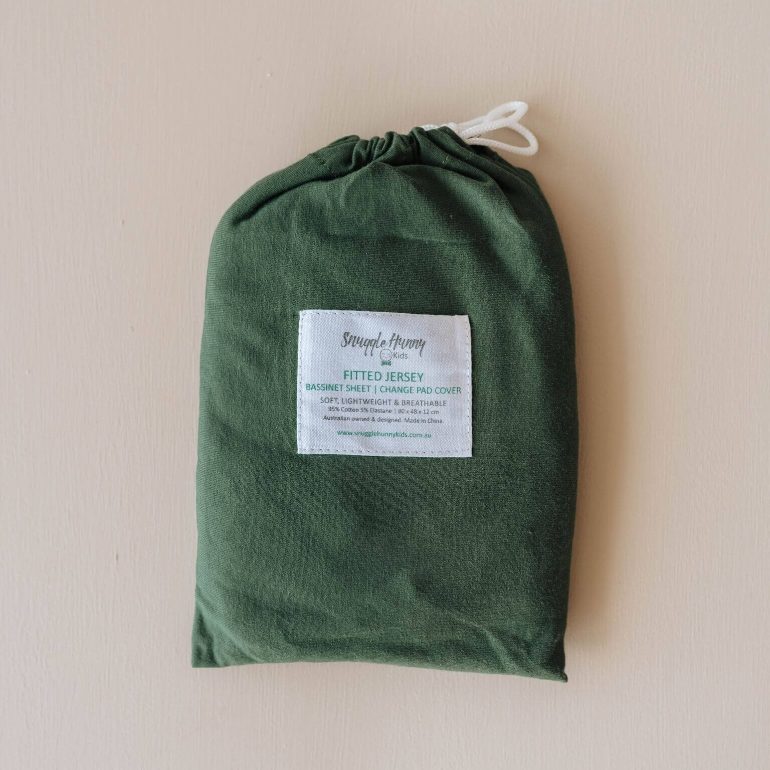 Snuggle Hunny Bassinet Sheet & Change Pad Cover - Soft & Breathable Olive Green Baby Crib Fitted Sheet for Newborn Nursery - Perfect for Cozy Naps & Quick Diaper Changes