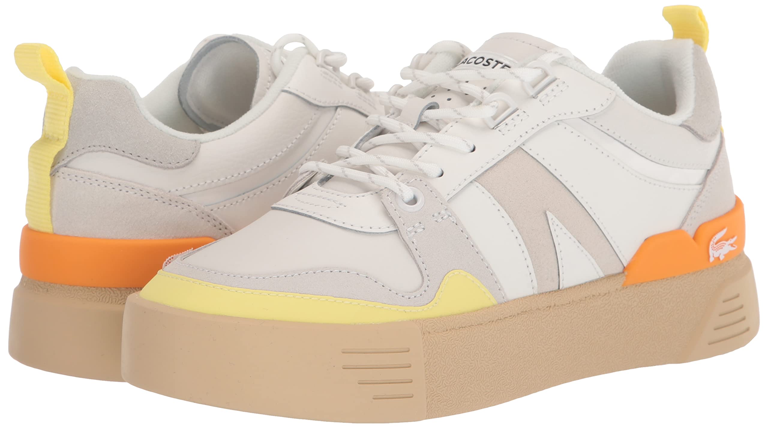 Lacoste Women's L002 Leather Sneakers - Comfortable & Stylish White Casual Shoes for Women | Perfect for Walking, Work & Everyday Wear