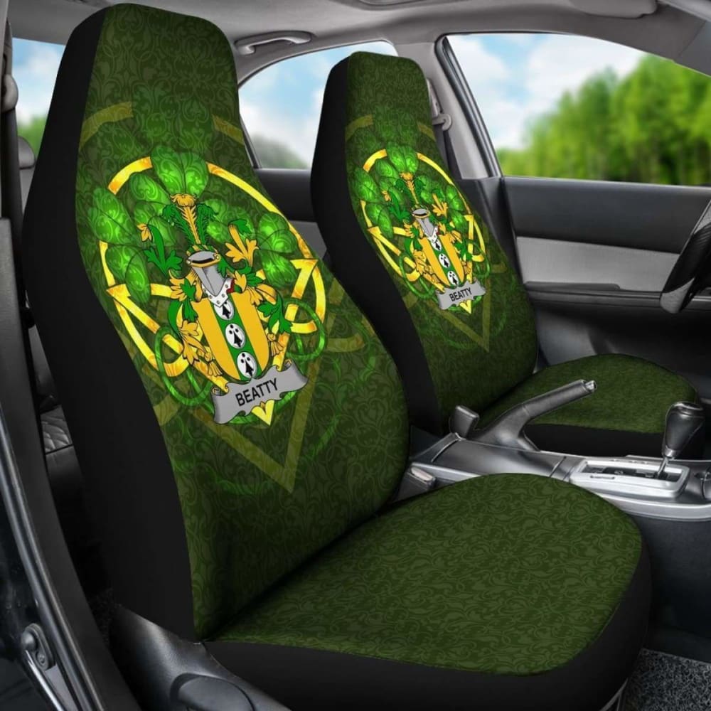 Premium Celtic Shamrock Car Seat Covers Set of 2 - Ireland Inspired Design for Cars & Trucks - Perfect for St. Patrick's Day & Irish Heritage Celebrations