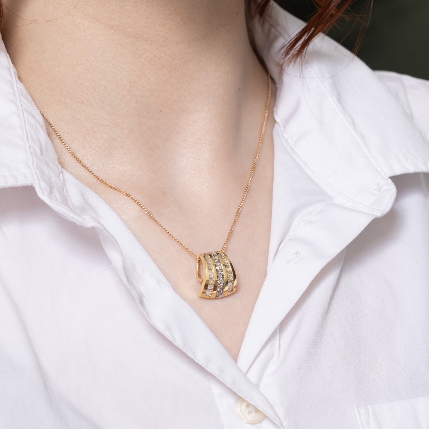 0.75ctw Diamond Multi-Column Pendant Necklace for Women - Elegant Layered Jewelry Gift for Anniversary, Wedding & Special Occasions