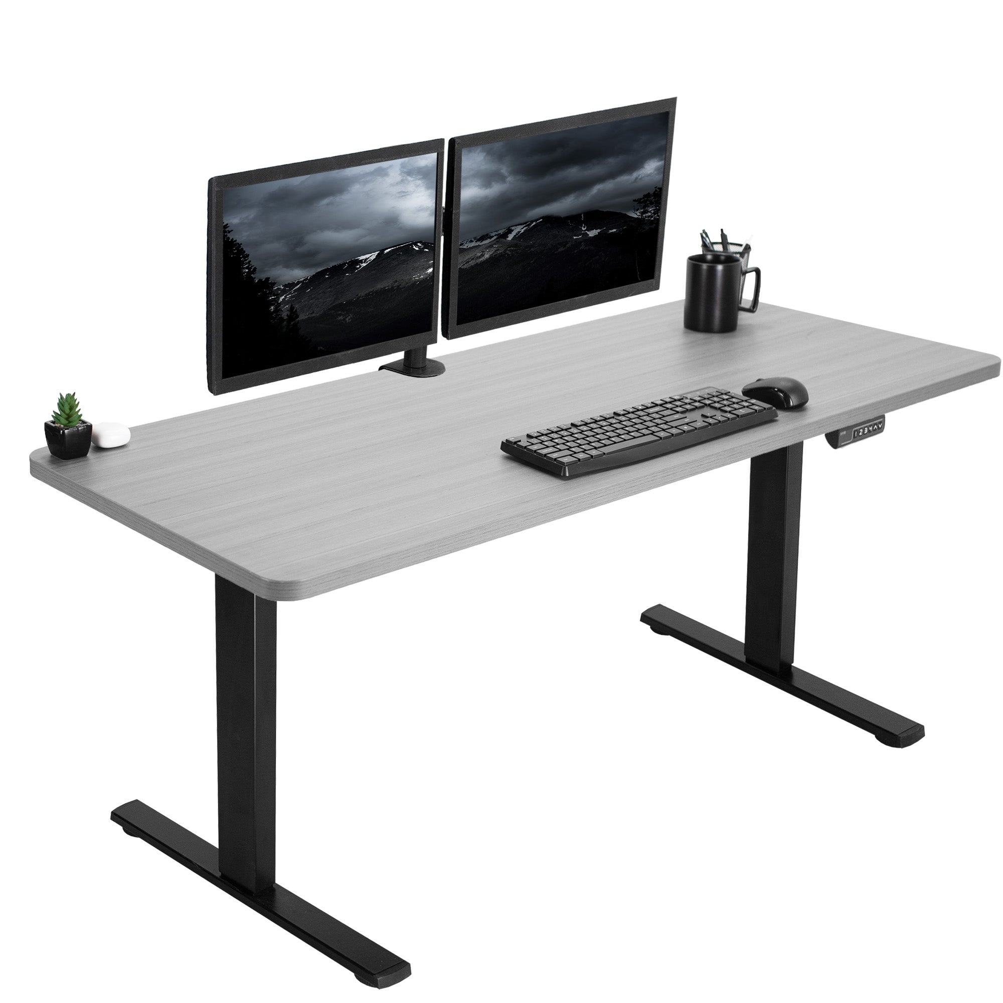 1B Solid Top Series Single Motor Electric Standing Desk with Push Button Memory Controller - Perfect for Home Office, Gaming & Workspace Ergonomics
