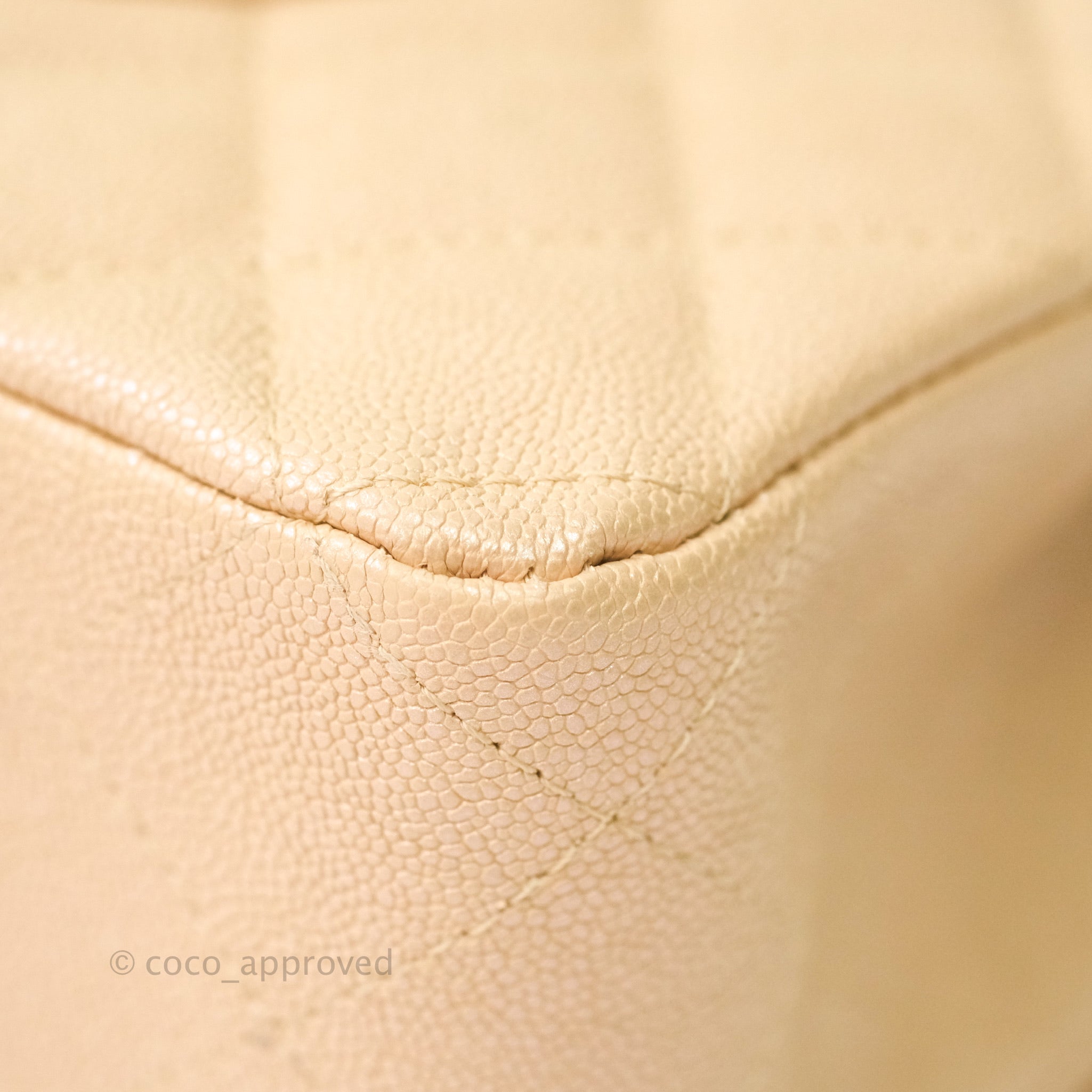 Chanel Classic Medium Double Flap Bag - Iridescent Beige Caviar Leather with Gold Hardware | Luxury Shoulder Bag for Women, Perfect for Parties & Special Occasions