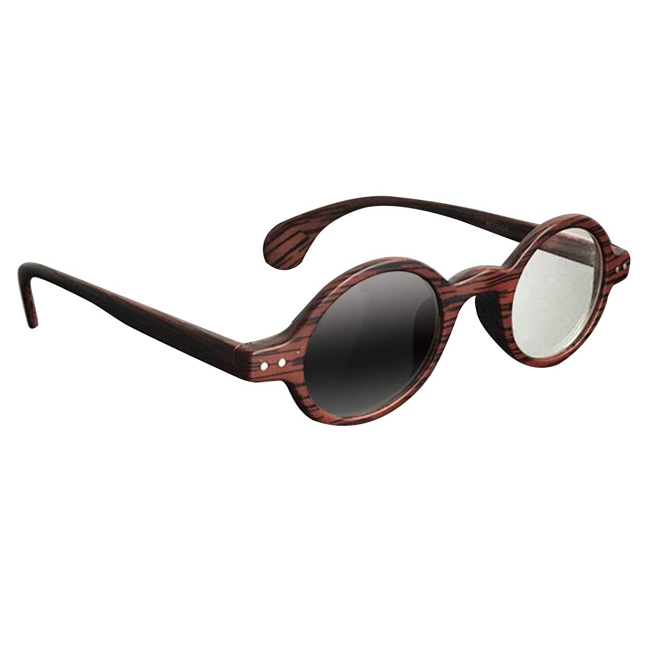 Retro Round Photochromic Multifocal Progressive Reading Glasses for Men & Women - Light Adjusting Lenses for Indoor/Outdoor Reading, Driving & Computer Use