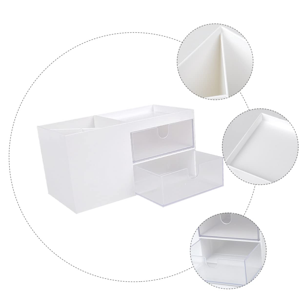 Levemolo Makeup Organizer with Drawers - 3-Tier Cosmetic Storage Box with Multiple Grids, Practical Vanity Organizer for Bathroom, Bedroom & Travel