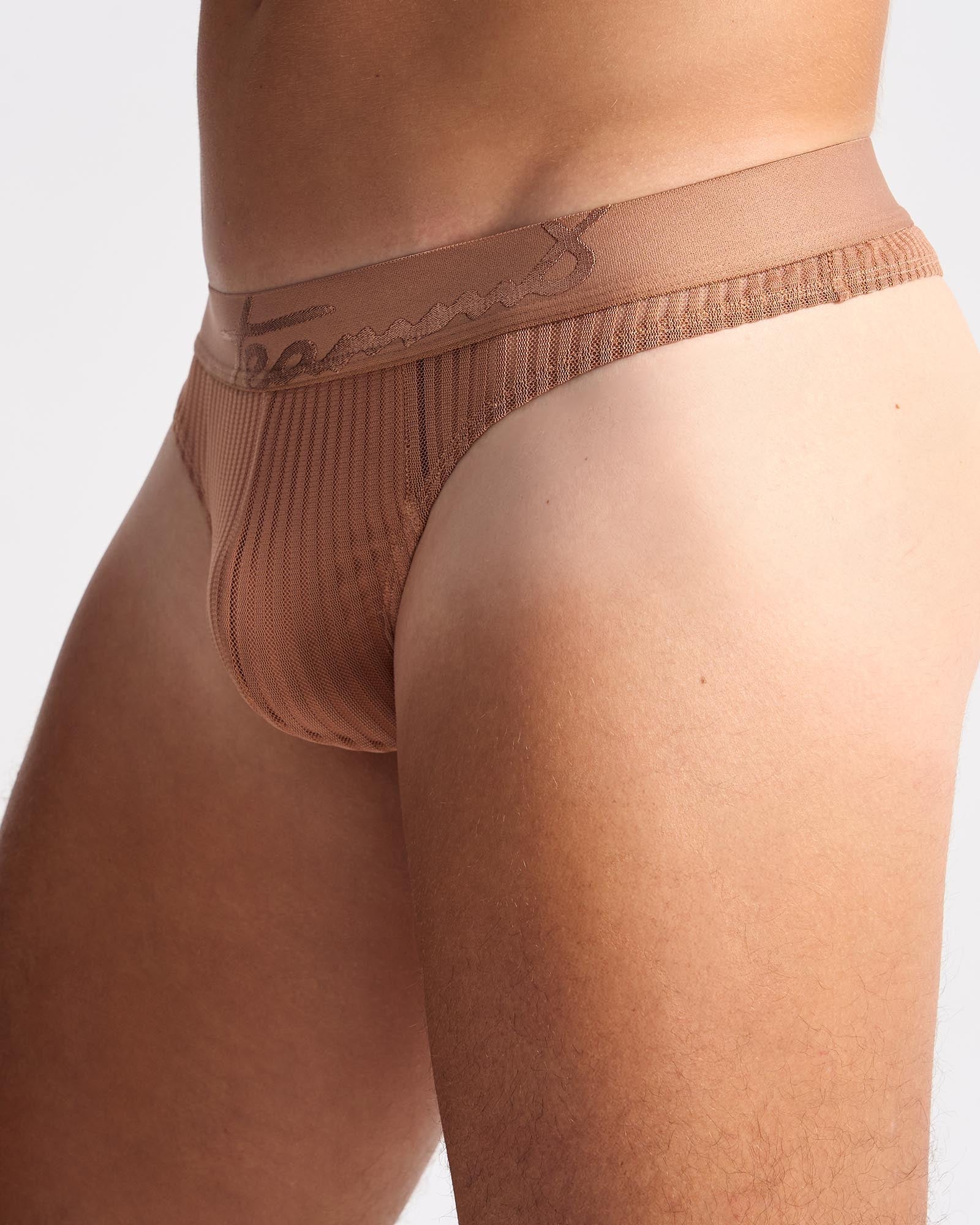 Teamm8 Casanova Mesh Thong Sepia - Comfortable & Stylish Men's Underwear for Daily Wear, Gym & Sports