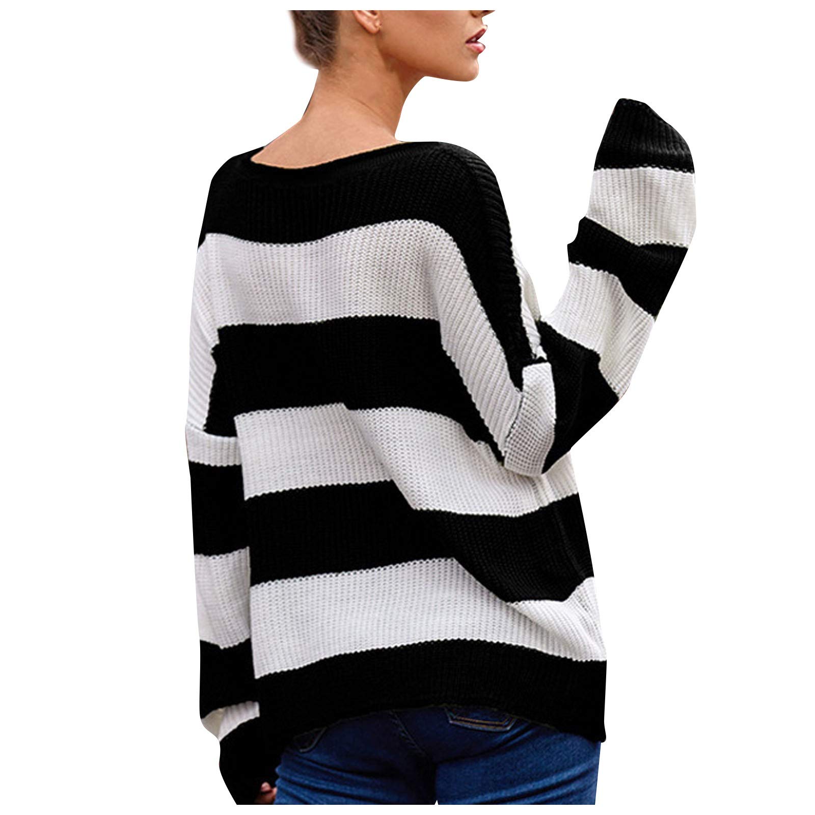 Celendi European Style Colorful Striped Women's Sweater Blouse with Rolled Neck - Perfect for Casual Outfits, Office Wear & Fall Fashion