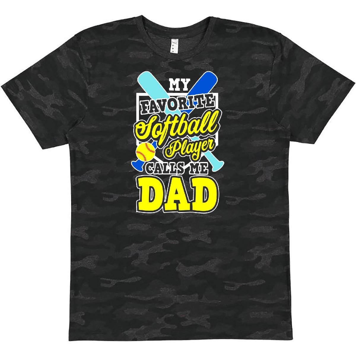 Inktastic My Favorite Softball Player Calls Me Dad White T-Shirt - Softball Dad Gift for Games & Father's Day