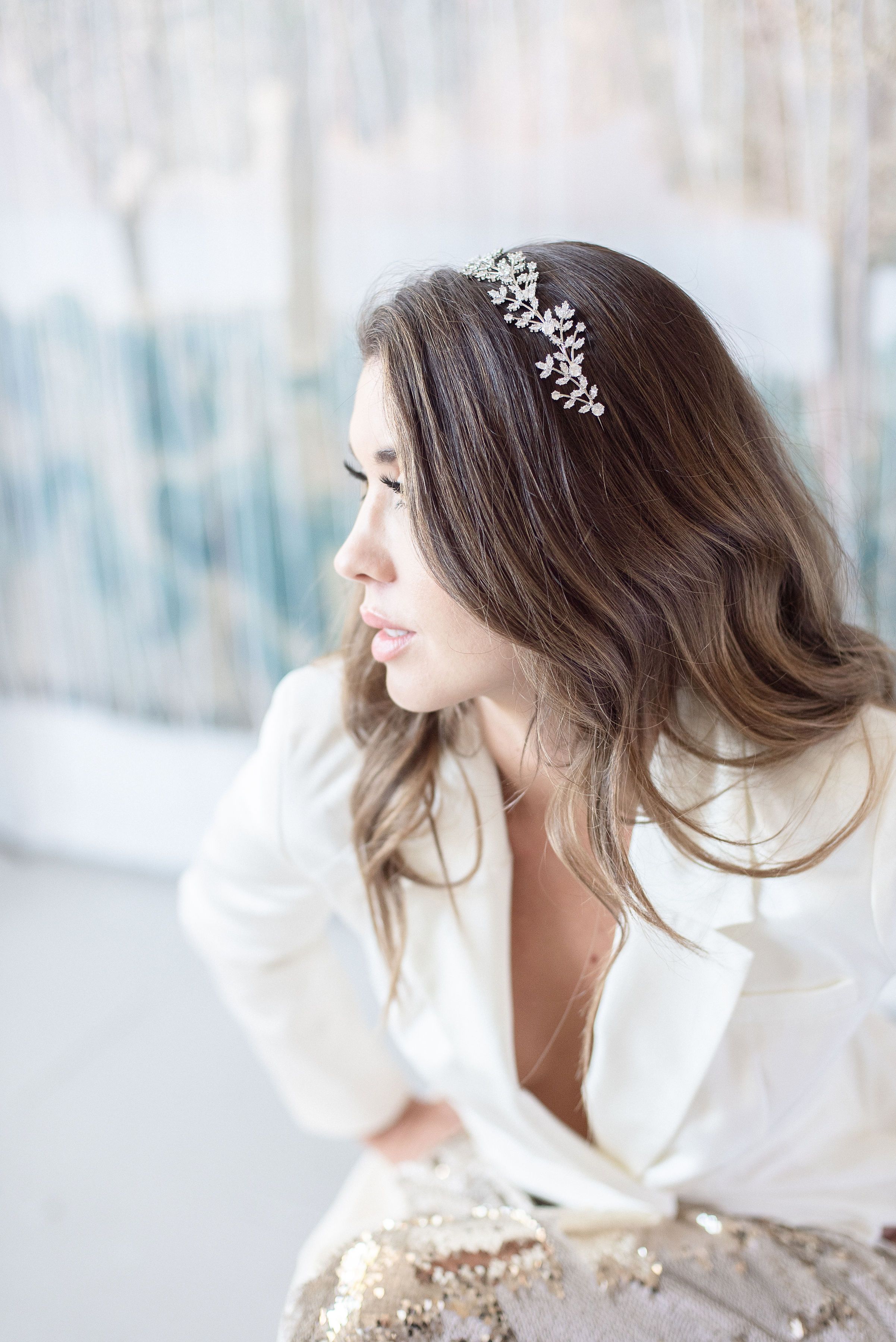 FABRICE Simulated Diamond Bridal Headpiece - Elegant Wedding Hair Accessory for Brides, Bridesmaids & Prom | Perfect for Weddings, Formal Events & Special Occasions