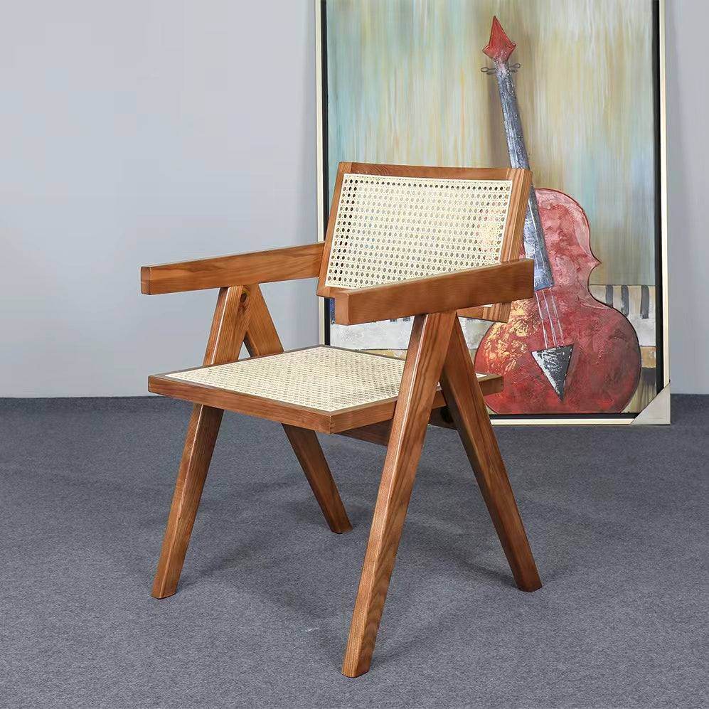 Jaake Rattan Dining Chair - Natural Wicker Patio Chair for Indoor & Outdoor Use - Perfect for Dining Room, Garden, and Poolside