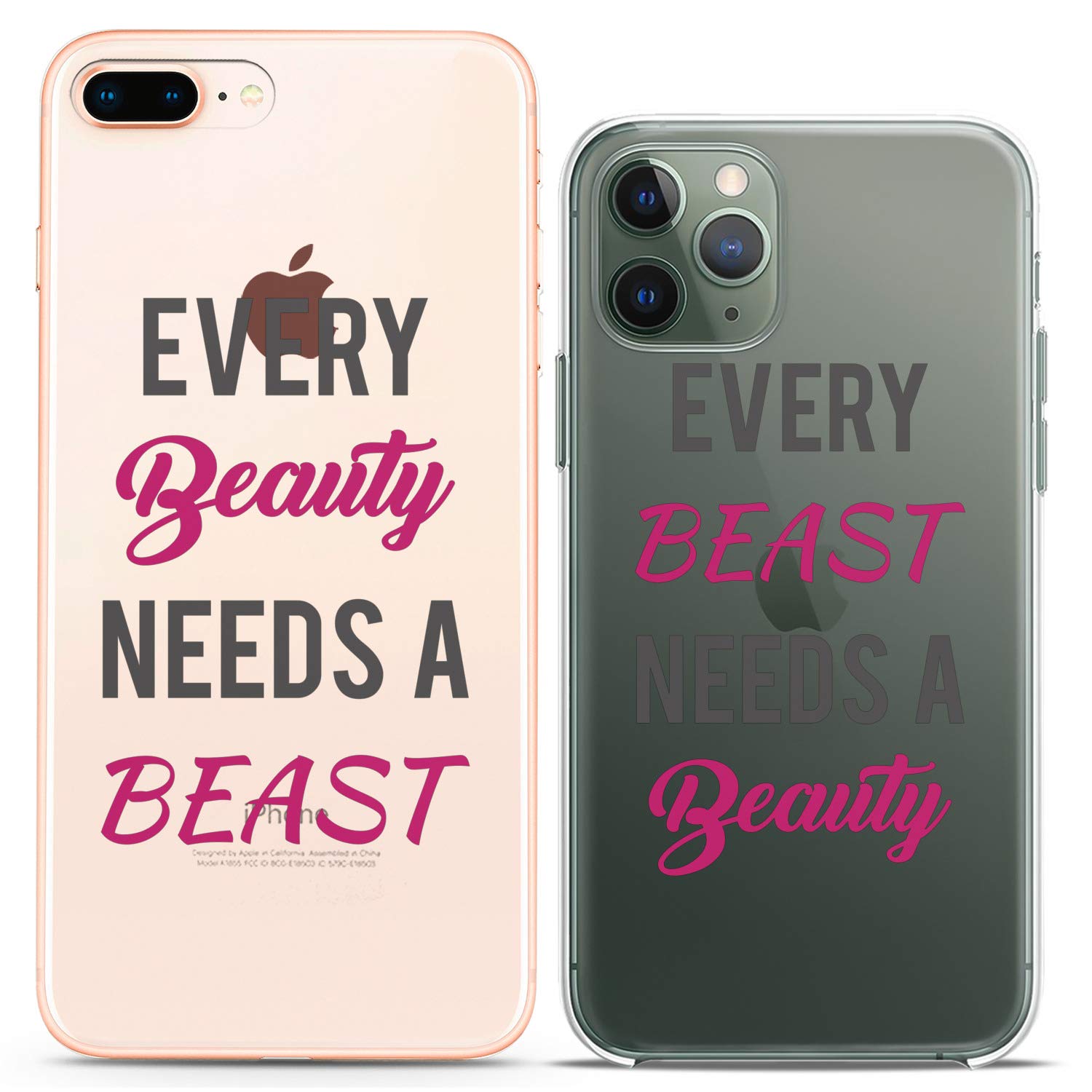 Matching Couple Phone Cases for iPhone 16/15/14/13/12/11 Pro Max/Mini/Xs/X/6s/8 Plus/7/Xr/10/SE/5 - Cute Silicone Covers with Love Quotes - Perfect Anniversary Gift for Boyfriend & Girlfriend Couples - Funny & Romantic Relationship Accessories for Everyday Use