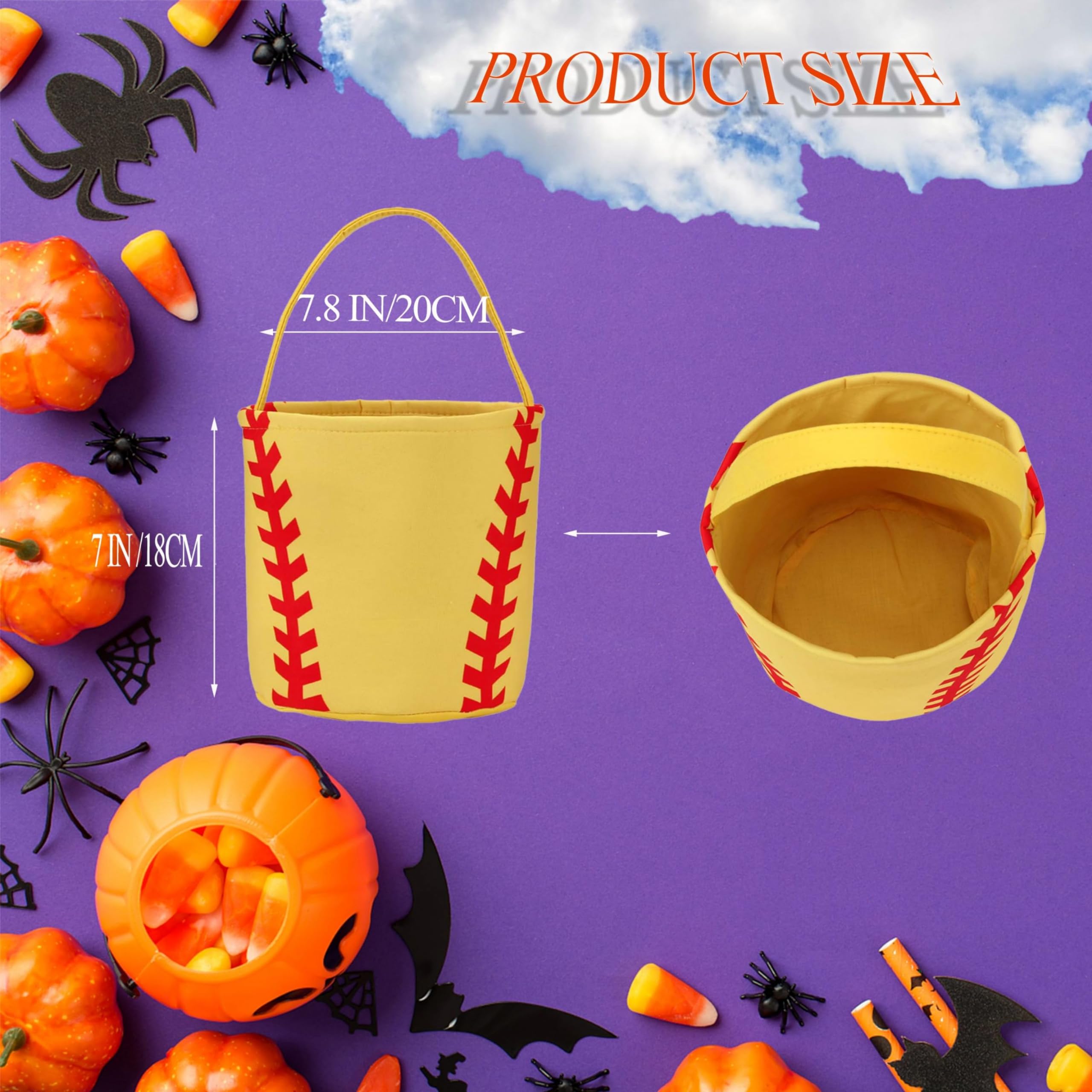 **Personalized Baseball Easter Basket - Softball Themed Tote Bag with Handles for Kids & Girls - Easter Egg Storage, Candy Bucket, Gift Bag for Sports Lovers (Perfect for Easter Egg Hunts & Party Favors)**