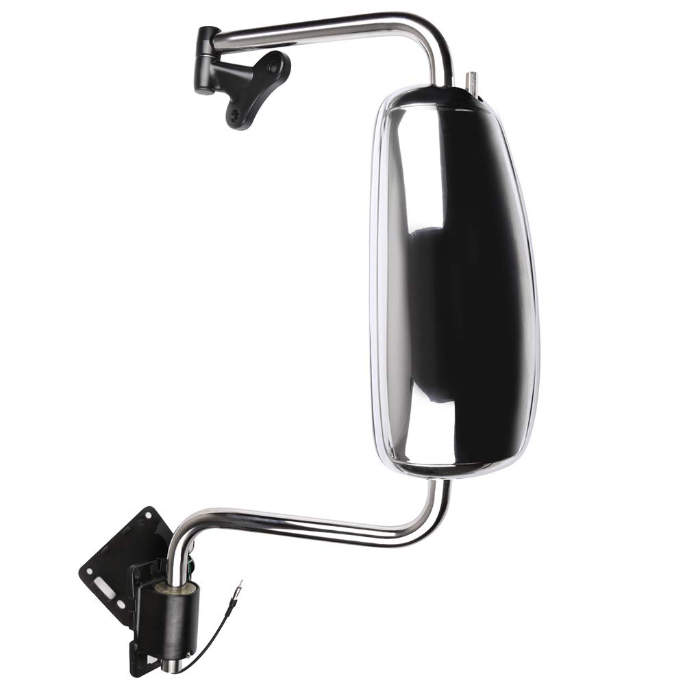 ECCPP Power Heated Chrome Side Door Mirror for 1997-2010 International 9200 9400i 9900i Trucks - Left Side Replacement - Durable & Anti-Fog for Safe Winter Driving