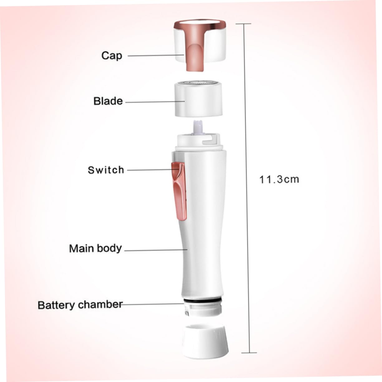 Electric Facial Epilator & Bikini Trimmer for Women - Rechargeable Dermaplane Razor, Ladies Shaver for Face & Body Hair Removal - Smooth Skin at Home or Travel - White