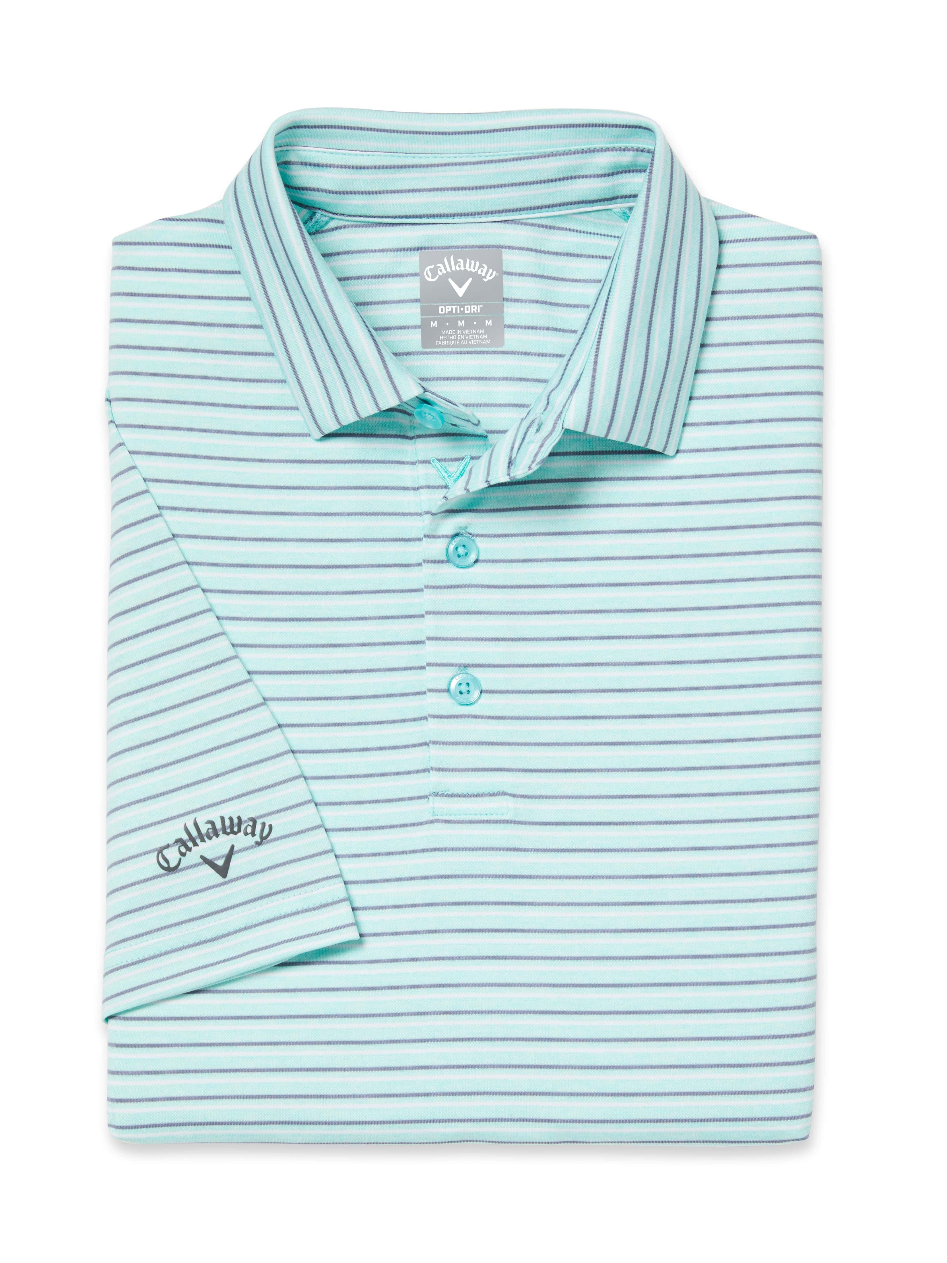 Men's Soft Touch Stripe Golf Polo Shirt - Breathable Moisture-Wicking Performance Top for Golf, Casual Wear & Outdoor Activities
