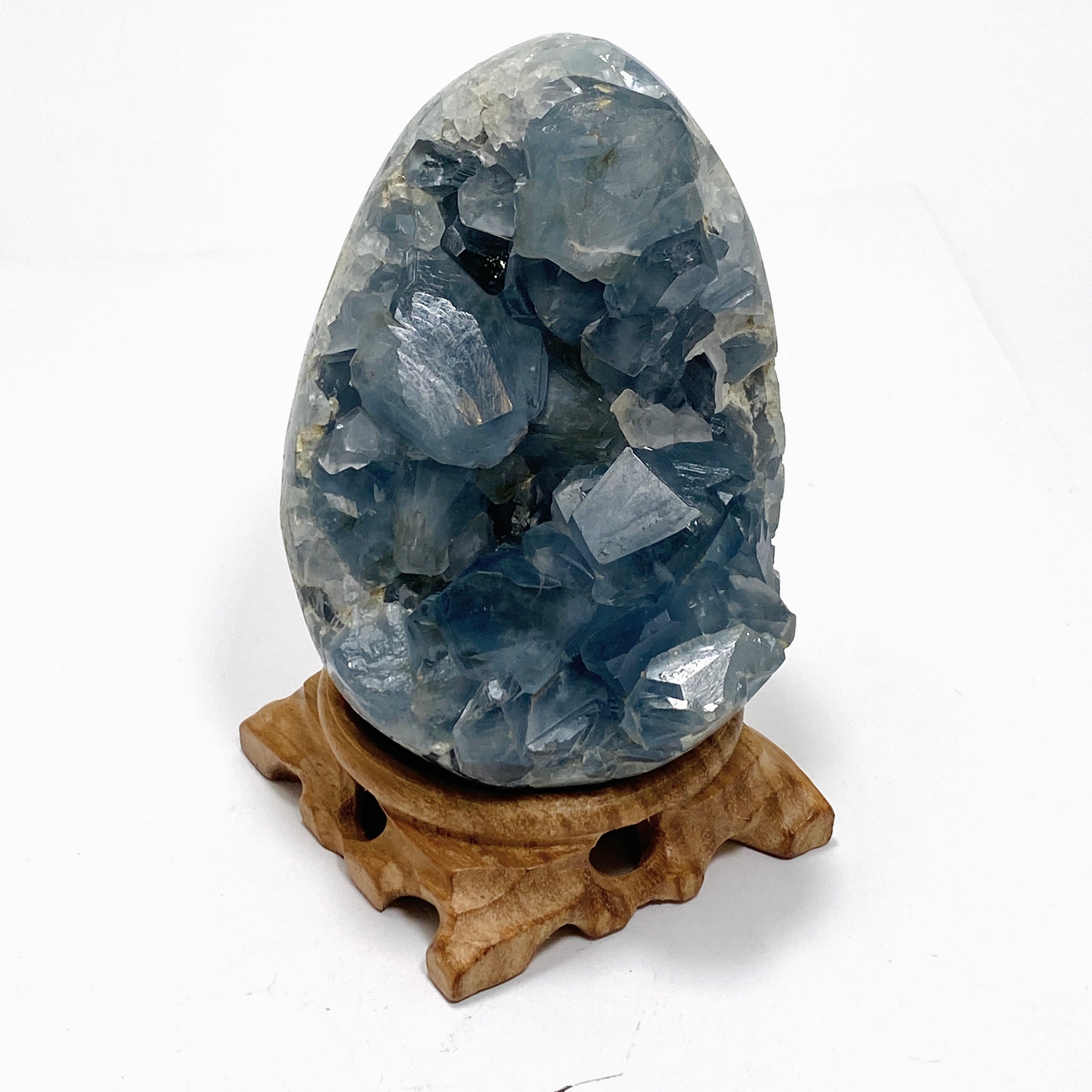 Natural Celestite Egg Healing Crystal - Madagascar CR3716 for Meditation, Reiki, and Home Decor