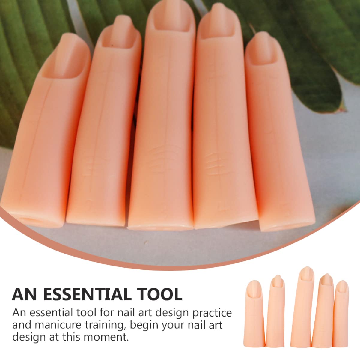 FOMIYES 10-Piece Silicone Nail Practice Fingers - Artificial Manicure Training Fingers for Nail Tech Students & Beginners - Perfect for Salon Practice, Nail Art Design & Acrylic Application Training