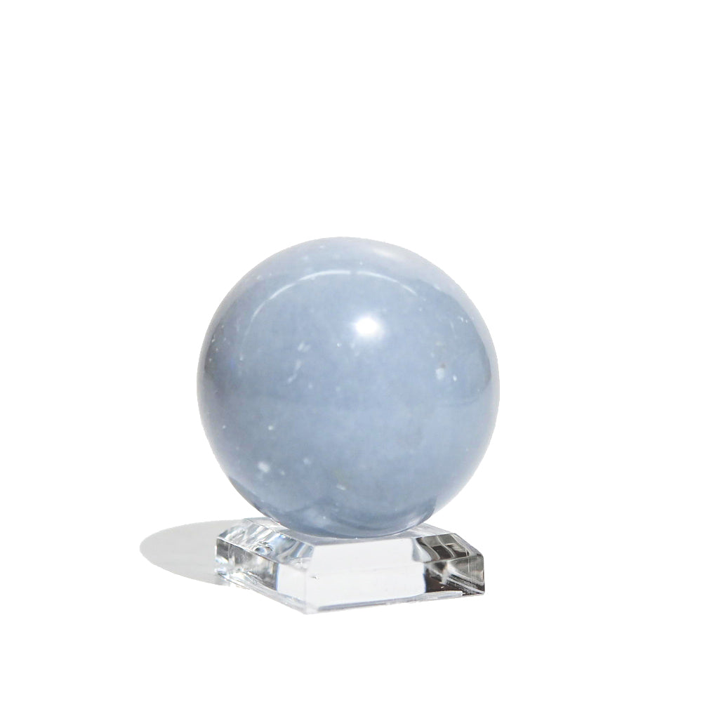 Angelite Sphere - Natural Healing Crystal Stone for Meditation, Chakra Balancing, and Spiritual Growth | Perfect for Home Decor, Yoga, and Energy Work
