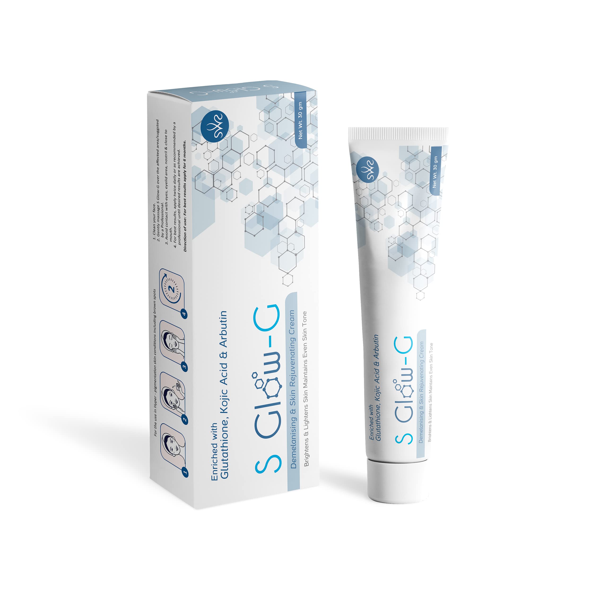 Dextron S Glow-G Brightening Cream & Soap Set - Skin Lightening, Tone Even Treatment for All Skin Types with Coconut Extract | For Daily Skincare & Dark Spot Correction