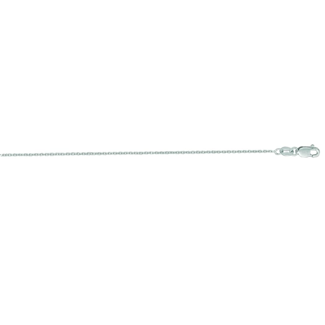 14K White Gold 1.1mm Sparkle Cut Cable Link Chain Necklace with Lobster Clasp - Elegant Unisex Jewelry for Women & Men - Perfect for Gifts, Anniversaries, Weddings & Everyday Wear