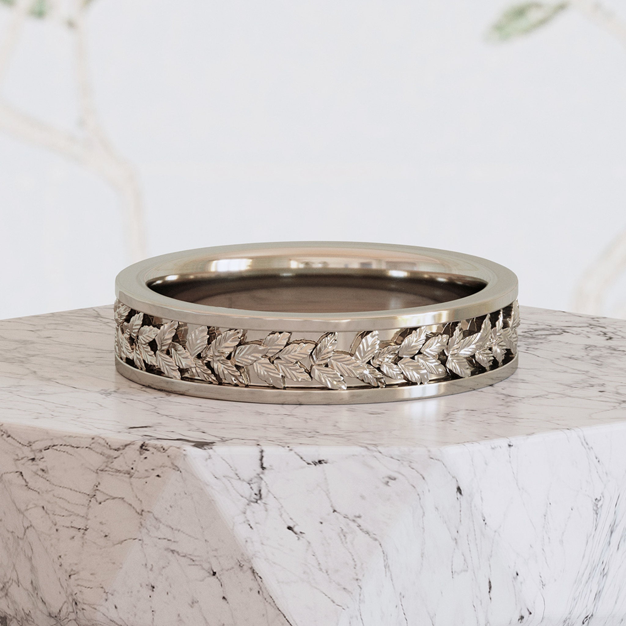 Elegant Laurel Leaf Wedding Ring - Astrid Collection | Sterling Silver or Gold Plated Band for Women | Perfect for Bridal, Anniversary & Romantic Gifts