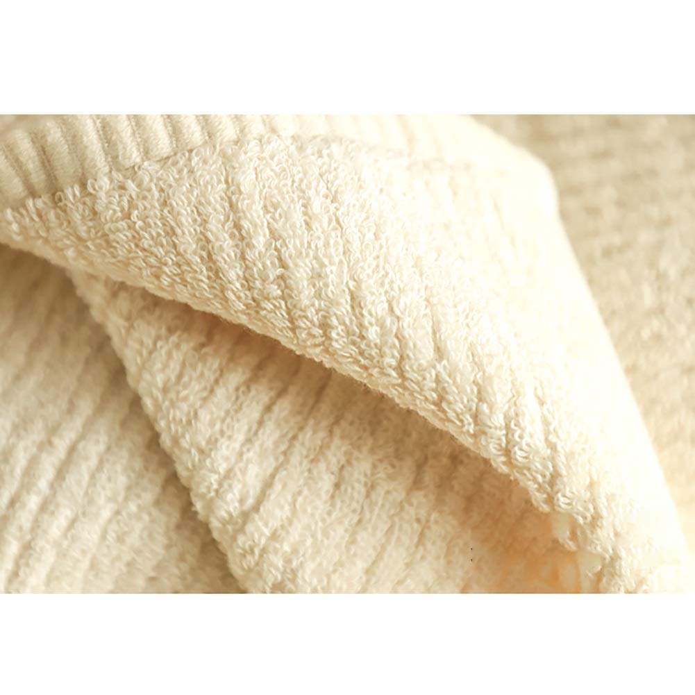 Premium 3-Pack Quick Dry Cotton Hand Towels & Washcloths Set - Soft, Absorbent, Fade Resistant for Bath, Yoga, Pool & Hotel Use - Beige Color
