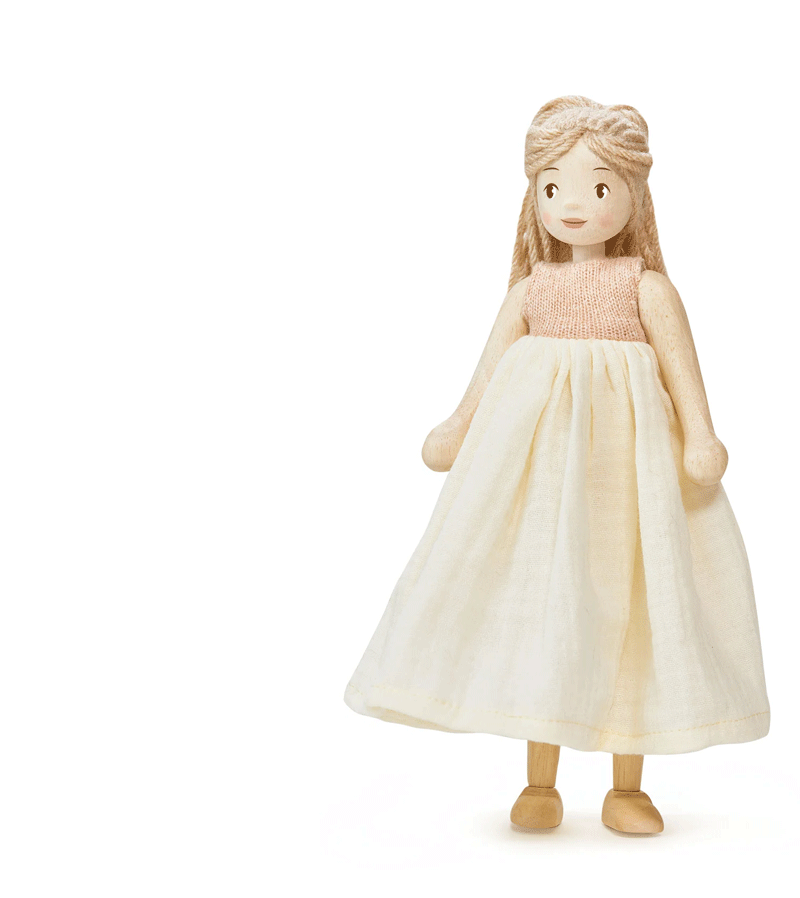 Tenderleaf Toys Wooden Fearne Doll - Handcrafted Eco-Friendly Toy for Kids | Perfect for Imaginative Play, Gift Giving & Nursery Decor