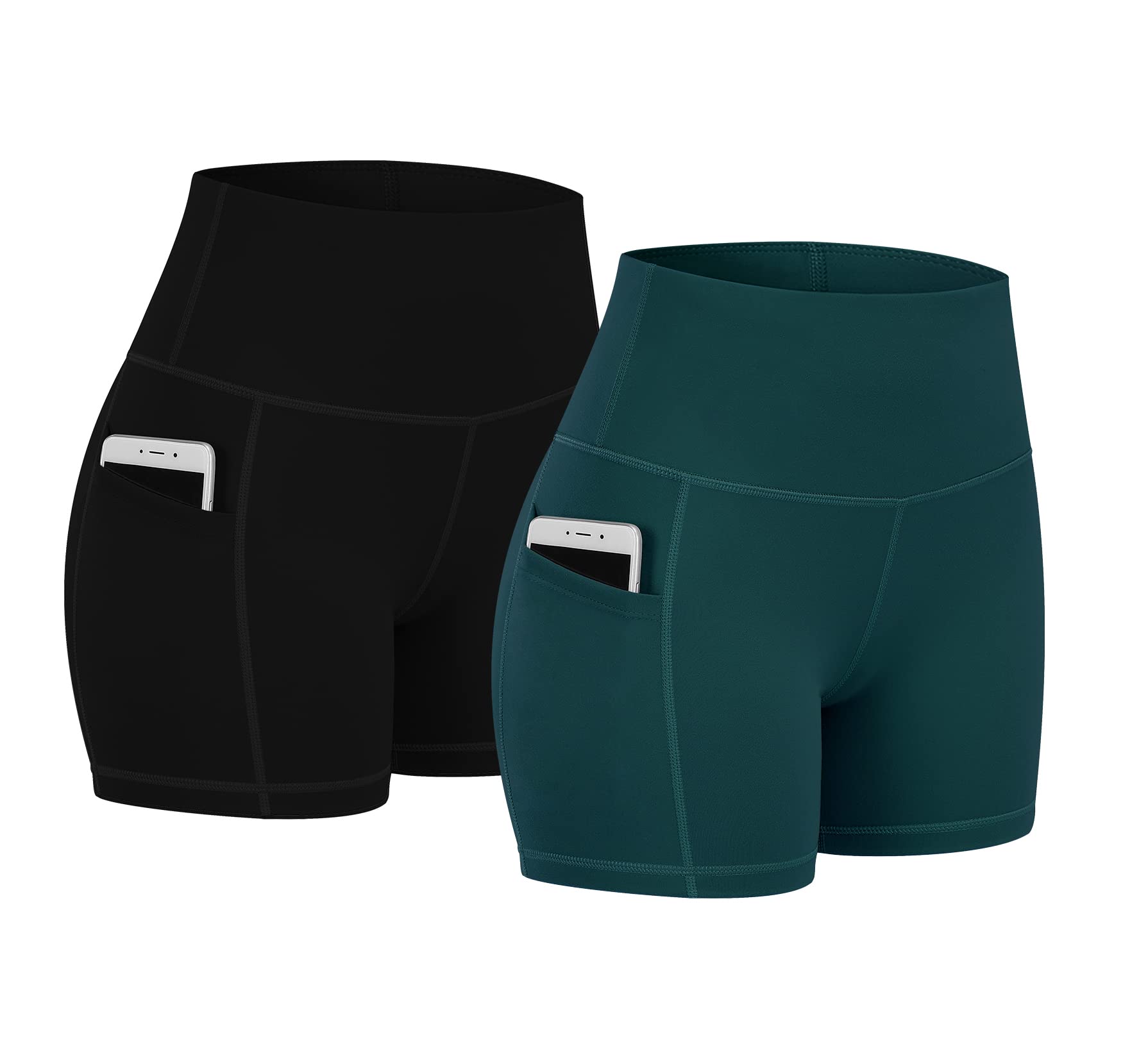 Fengbay 2 Pack Women's High Waist Biker Shorts with Pockets - 8