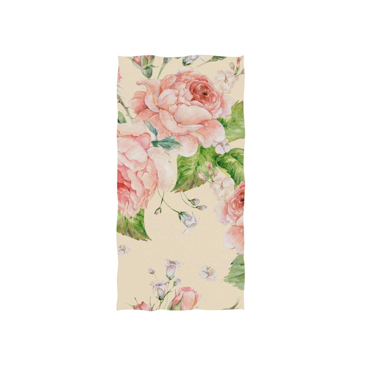 ALAZA Microfiber Gym Towel - Fast Drying Sports & Fitness Towel with Watercolor Rose Design - 15x30 Inch Soft Workout & Yoga Towel - Perfect for Gym, Running, Swimming & Travel