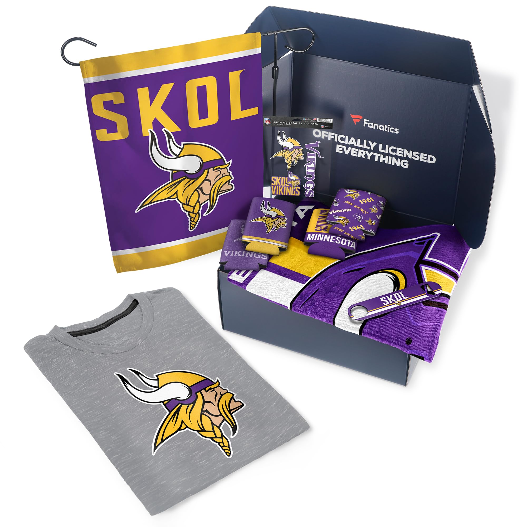 Fanatics NFL Pack Tailgate Game Day Essentials T-Shirt Gift Box Set - Official Licensed Merchandise for Football Fans (Value $107+) - Perfect for Tailgating, Game Day Parties & NFL Gifts