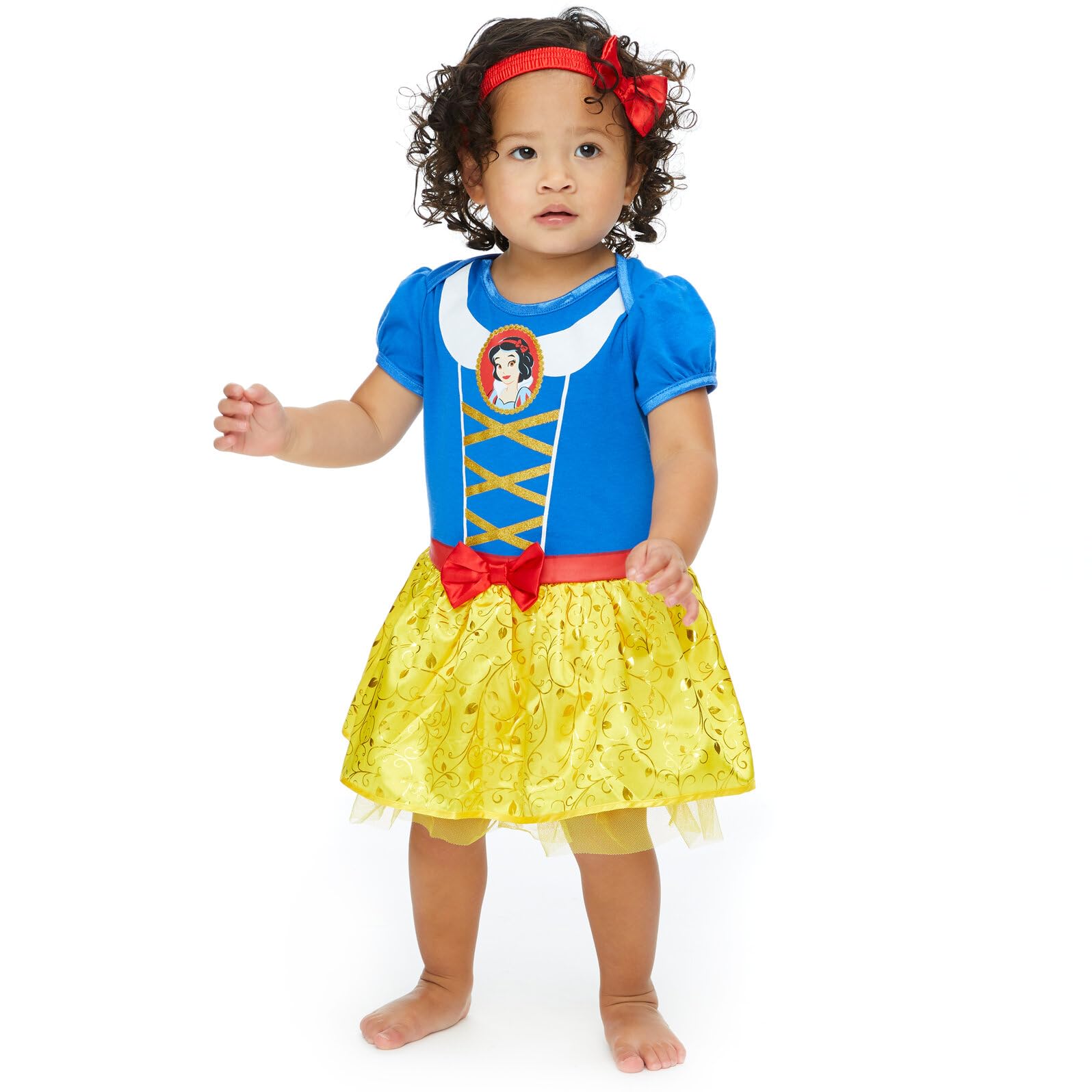 Disney Princess Snow White Baby Girls Costume Dress & Headband Set for 12-18 Months - Perfect for Halloween, Birthday Parties & Dress-Up Play