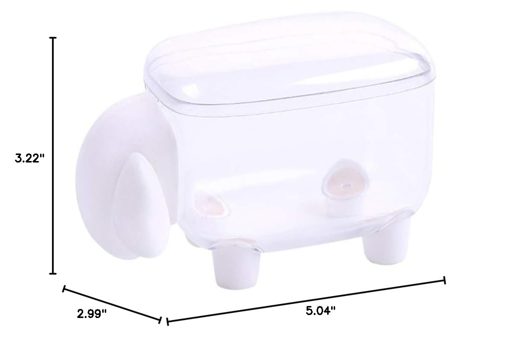 Premium Cotton Swab Holder Dispenser - White Vanity Storage Canister with Sheep Design | Perfect for Bathroom, Makeup Table & Travel Organizer