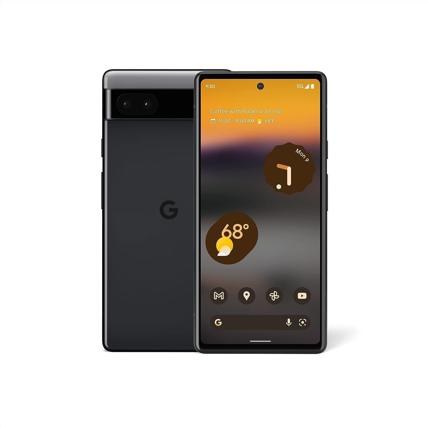Google Pixel 6a Unlocked 5G Android Smartphone - 12MP Dual Camera, 24-Hour Battery, Fast Charging - Charcoal Black | Perfect for Travel, Photography & Everyday Use