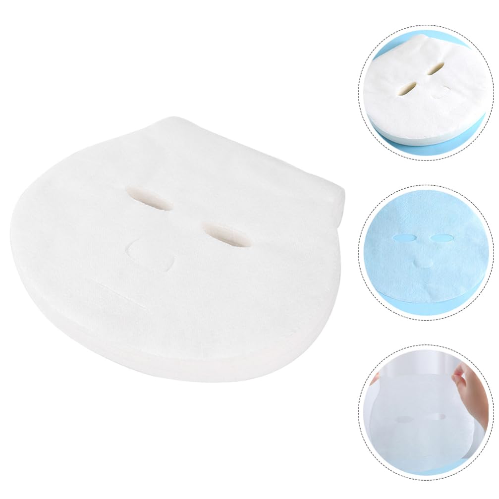 FRCOLOR 50 Pcs Non-Woven DIY Facial Mask Sheets for Skin Care - 20.5cm x 18cm - Hydrating & Brightening Face Masks for Daily Beauty Routine, Spa & Relaxation at Home