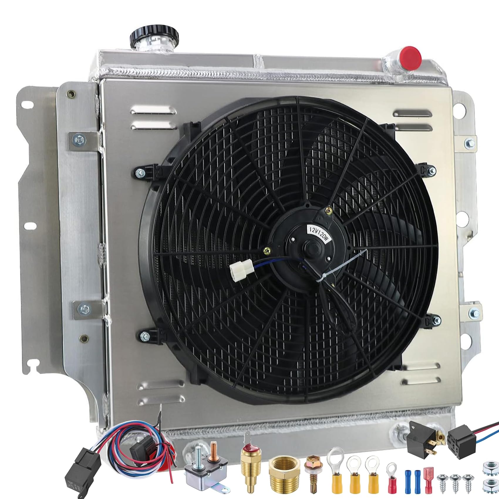 High-Performance 4-Row Aluminum Radiator with 16