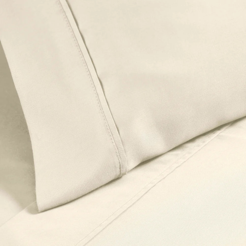Premium 1200 Thread Count Cotton Blend 2-Piece Solid Pillowcase Set - Ultra Soft & Breathable for Bedroom Luxury (White, Queen Size) | Perfect for Home, Hotel, or Gift Giving