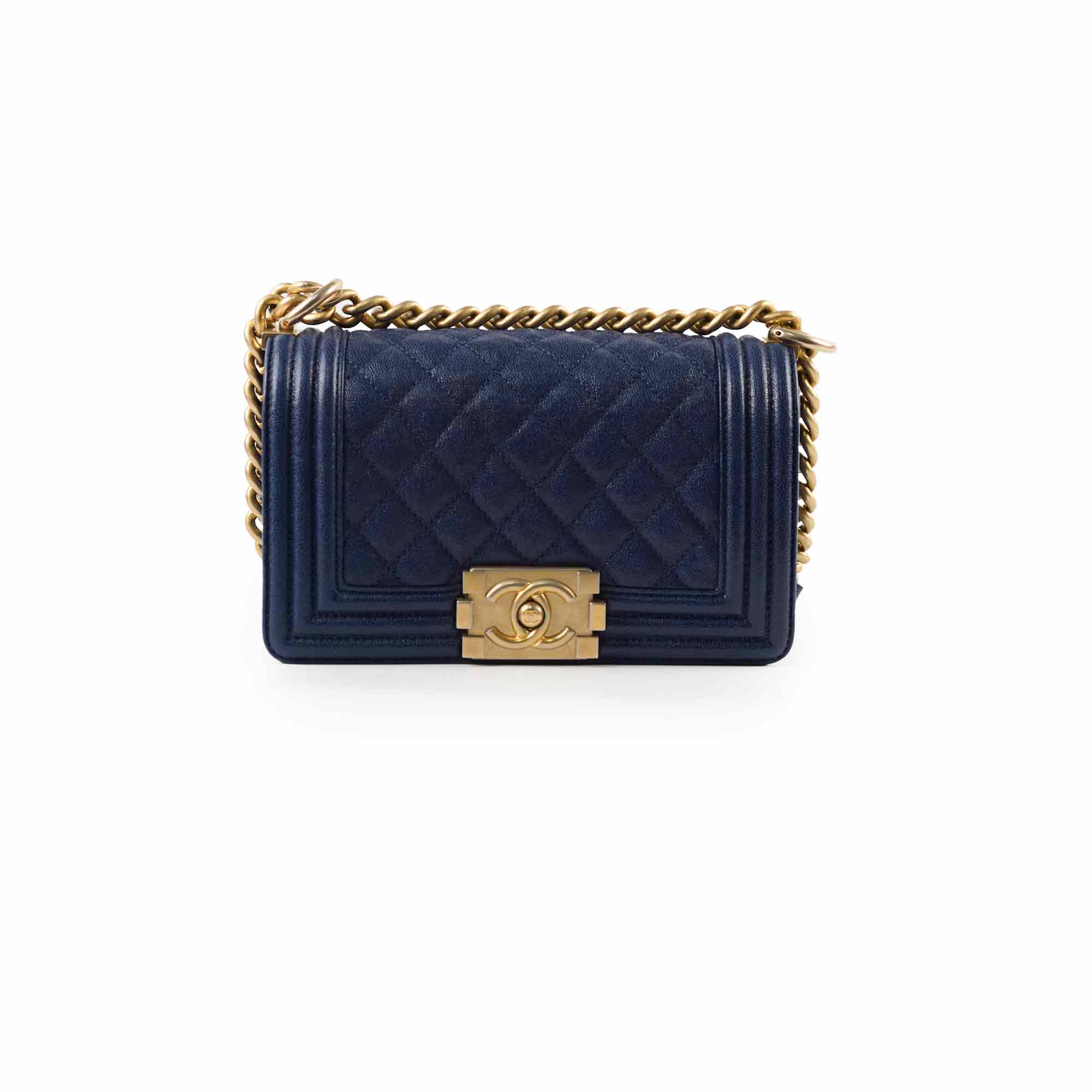 Chanel Small Boy Caviar Leather Handbag Navy Blue 26cm - Luxury Designer Crossbody Bag for Women, Perfect for Date Night & Special Occasions