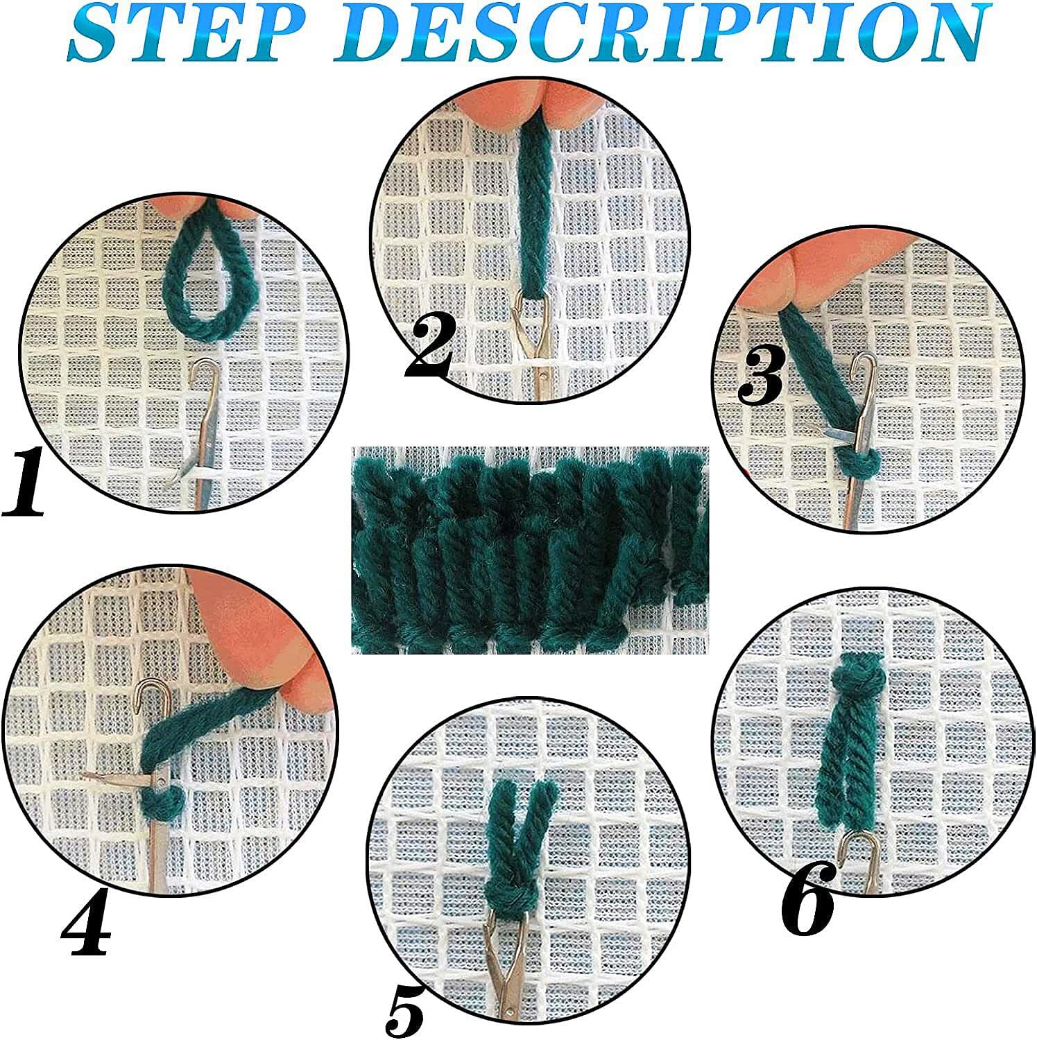 Sunset Giraffe Round Latch Hook Kit - DIY Pre-Printed Rug Crochet Yarn Embroidery Needlework Set with Hook Tool - 52x52cm Home Decor for Living Room, Bedroom & Christmas Decoration