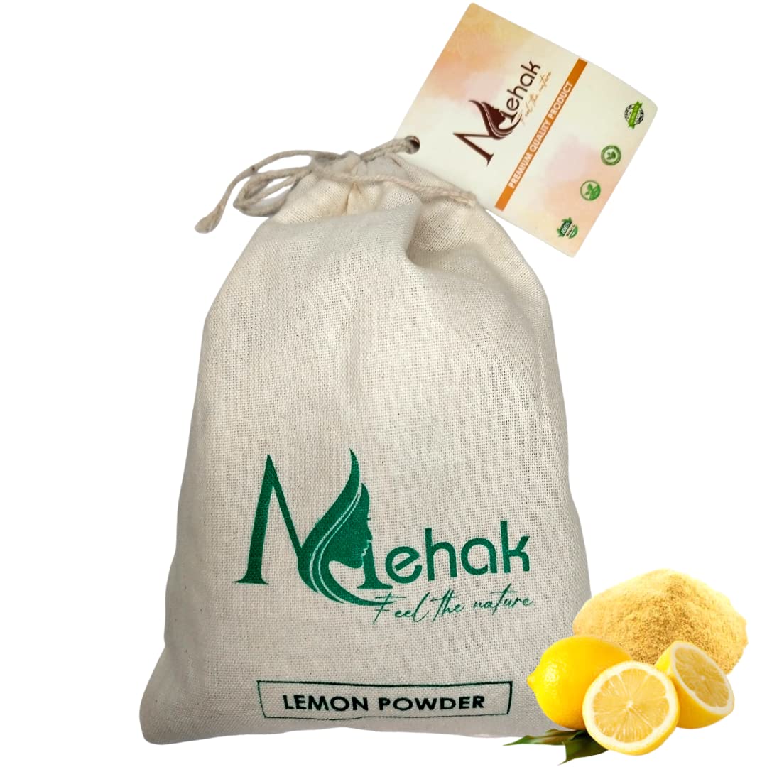 Organic Lemon Peel Powder for Skin & Hair Care - 200g | Brightening Face Pack & Scalp Treatment | Natural Exfoliator for Glowing Skin & Healthy Hair | Vegan & Chemical-Free