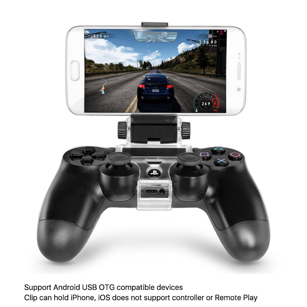 TNP PS4 Controller Phone Clip Holder - Universal Mount Bracket for PS4 DualShock Wireless Controller - Perfect for Mobile Gaming & Live Streaming
